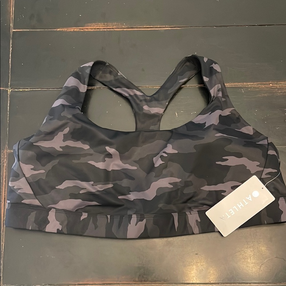 Athleta Camo Sports Bra - Black and Gray